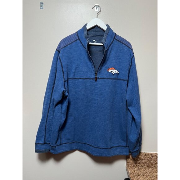 Tommy‎ Bahama Denver Broncos Reversible 1/4 Zip Pullover - Size XXL - Picture 1 of 4